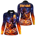 Orange and Purple Lightning Thunder Dragon Bowling Shirts Custom Dragon Team Bowling Jersey