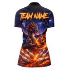 Orange and Purple Lightning Thunder Dragon Bowling Shirts Custom Dragon Team Bowling Jersey