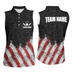 Red, white and black Camo Custom Sleeveless Polo shirts Team Bowling league jerseys