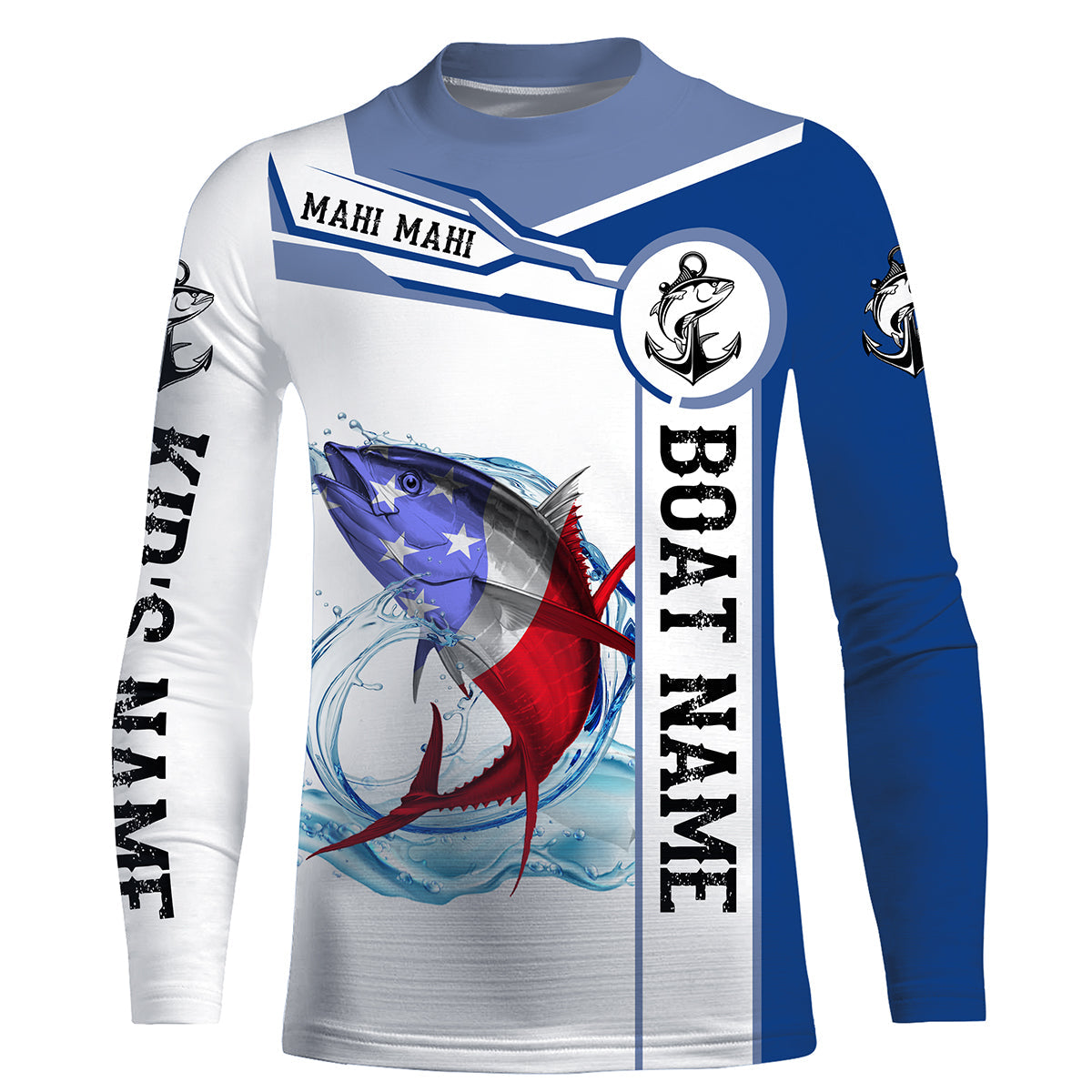 Tuna Fishing American Flag Custom performance Long Sleeve Fishing Shirts, Patriotic Fishing gifts