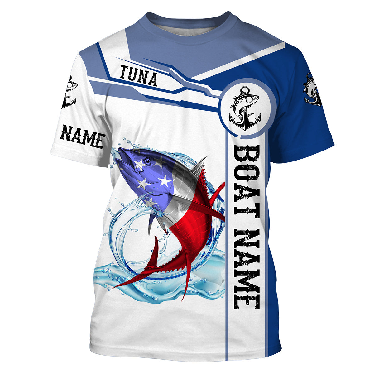Tuna Fishing American Flag Custom performance Long Sleeve Fishing Shirts, Patriotic Fishing gifts