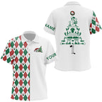 Funny Christmas golf polo shirts custom Christmas tree golf icons, Christmas golf gifts