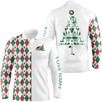 Funny Christmas golf polo shirts custom Christmas tree golf icons, Christmas golf gifts