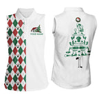 Funny Christmas sleeveless polo shirts custom Christmas tree golf icons, Christmas golf gifts