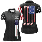 golf polo shirts golf clubs American flag custom patriotic Black golf shirt