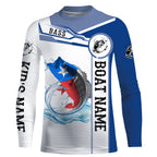 Texas Bass Fishing Texas Flag Custom name and boat name performance Long Sleeve Fishing Shirts, Patriotic Fishing gifts
