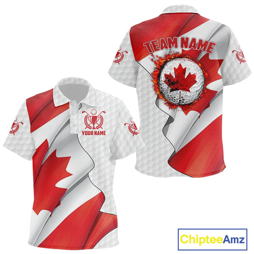 Canadian Flag Golf Polo Shirts Custom team golf jerseys, patriotic golf shirts