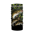 Smallmouth Bass fishing black green camo custom name sun protection long sleeve fishing shirts
