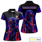 Custom Funny Cat Neon Bowling Jerseys Bowling Uniform Polo & 1/4 Zip Bowling Team Shirts