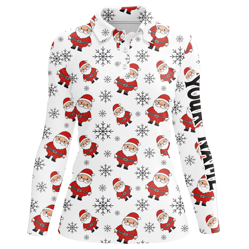 Santa snowflake Christmas pattern golf polo shirt custom Christmas golf tops for Team