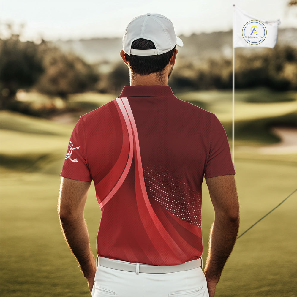 golf polo shirts custom name Red golf shirt, tournament golf tops, golf gift