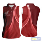 sleeveless polo shirt custom name Red golf shirt, sleeveless golf tops