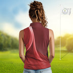 sleeveless polo shirt custom name Red golf shirt, sleeveless golf tops