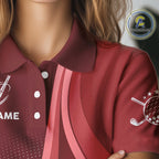 golf polo shirts custom name Red golf shirt, tournament golf tops