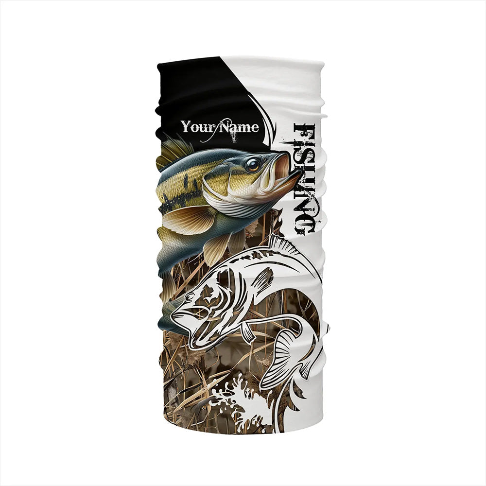 Smallmouth Bass Fishing Camo UV protection long sleeves shirt Custom Smallmouth Bass Fishing Jerseys