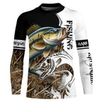 Smallmouth Bass Fishing Camo UV protection long sleeves shirt Custom Smallmouth Bass Fishing Jerseys