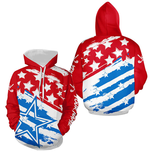 Red White and Blue American flag Golf Hoodies custom patriotic hoodie golf apparel