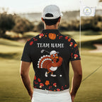 Funny black orange Thanksgiving pattern Golf Polo Shirt custom Turkey golf tops