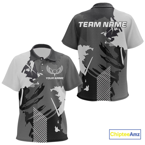Personalized Gray camo Golf polo shirts custom camo golf shirt, unique golf gifts