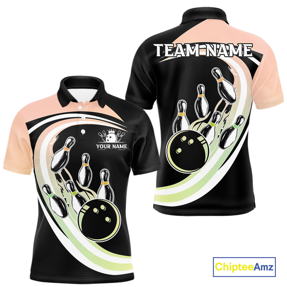 Pink and Green Gradient Bowling Shirts Custom Bowling Team League Jersey, Gift For Bowler
