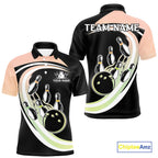 Pink and Green Gradient Bowling Shirts Custom Bowling Team League Jersey, Gift For Bowler