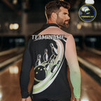 Pink and Green Gradient Bowling Shirts Custom Bowling Team League Jersey, Gift For Bowler