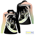 Pink and Green Gradient Bowling Shirts Custom Bowling Team League Jersey, Gift For Bowler