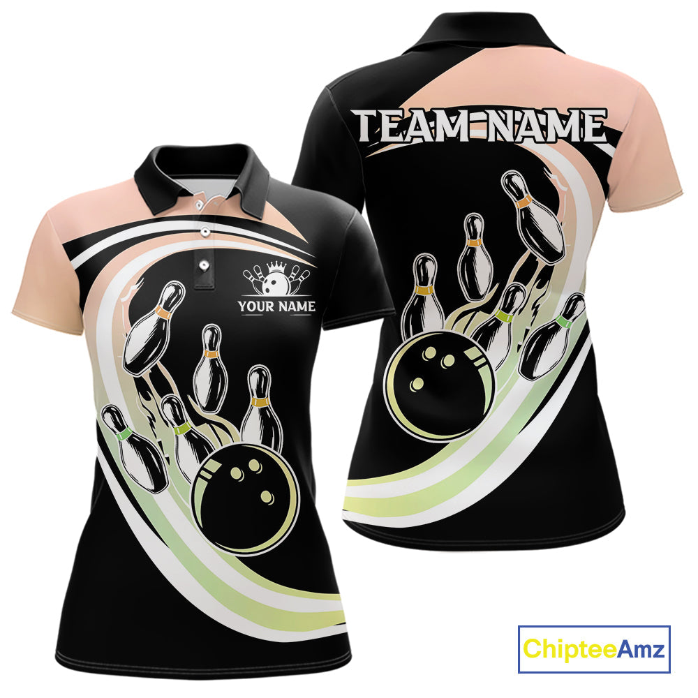 Pink and Green Gradient Bowling Shirts Custom Bowling Team League Jersey, Gift For Bowler