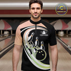 Pink and Green Gradient Bowling Shirts Custom Bowling Team League Jersey, Gift For Bowler