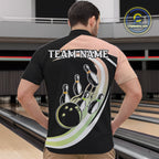 Pink and Green Gradient Bowling Shirts Custom Bowling Team League Jersey, Gift For Bowler