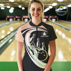 Pink and Green Gradient Bowling Shirts Custom Bowling Team League Jersey, Gift For Bowler