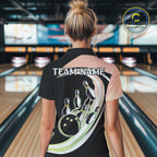 Pink and Green Gradient Bowling Shirts Custom Bowling Team League Jersey, Gift For Bowler