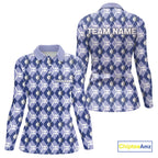 golf polo shirts custom blue argyle plaid pattern golf attire, golfer gifts