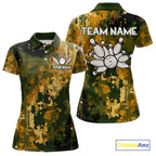 Yellow Camo Bowling Polo, Quarter Zip Shirts Custom Bowling Team Jerseys, Gift For Bowlers