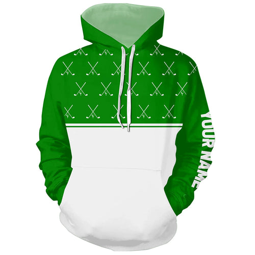 Green and White golf clubs pattern Golf Hoodies custom golf hoodie