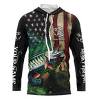 Musky Fishing American Flag Patriotic Customize fishing jerseys, personalized fishing gifts