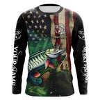 Musky Fishing American Flag Patriotic Customize fishing jerseys, personalized fishing gifts
