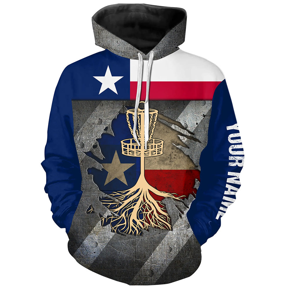 Disc Golf Hoodies custom Texas flag disc golf basket, disc golf gifts