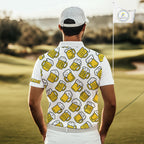 Funny Yellow beer pattern golf polo shirts custom fun golf shirts, cool golf gifts