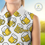 Funny Yellow beer pattern golf polo shirts custom fun golf shirts, cool golf gifts
