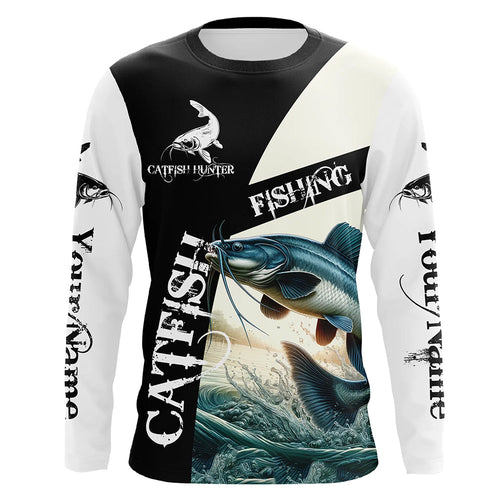 Catfish Fishing Customize Name All Over Printed Shirts Personalized Fishing Gift
