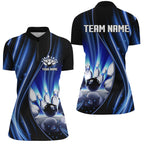 Blue and black light Quarter Zip Shirt Custom bowling league jerseys, personalized bowling gift