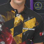 Smoke Maryland Flag Black Bowling Polo, 1/4 Zip shirt Custom patriotic Team bowling jersey