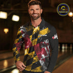 Smoke Maryland Flag Black Bowling Polo, 1/4 Zip shirt Custom patriotic Team bowling jersey