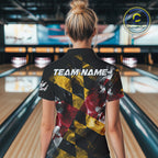 Smoke Maryland Flag Black Bowling Polo, 1/4 Zip shirt Custom patriotic Team bowling jersey