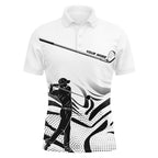 Black and White Camo custom golf polo shirts, personalized golf attire