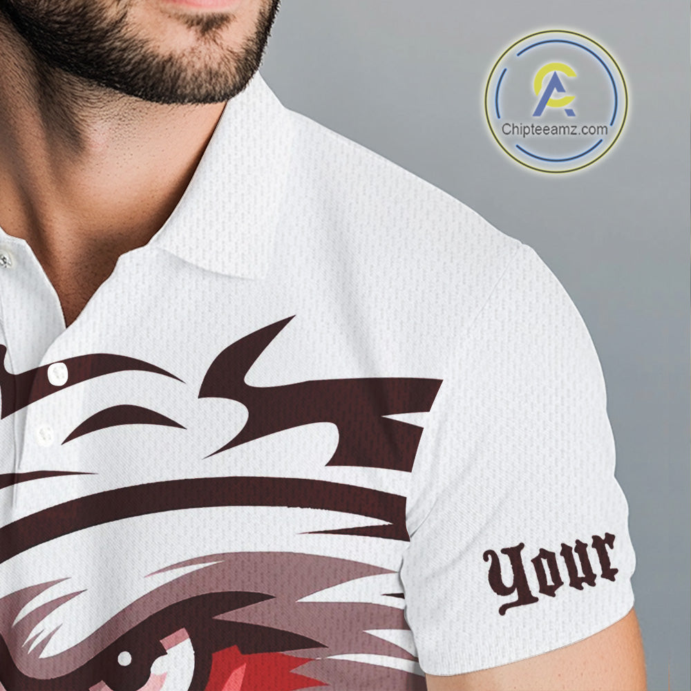 golf polo shirts custom Red Eagle golf ball white golf tops, team golf attire