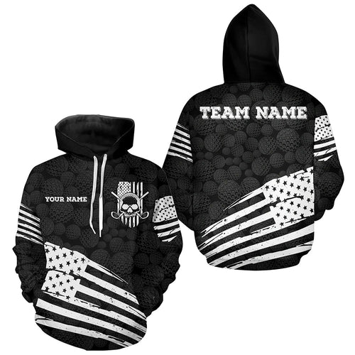 Black and White Golf camo American flag Golf Hoodies custom patriotic golf hoodie shirts