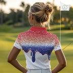 Red, white and blue dripping candy Golf polo shirts Custom funny Golf attire