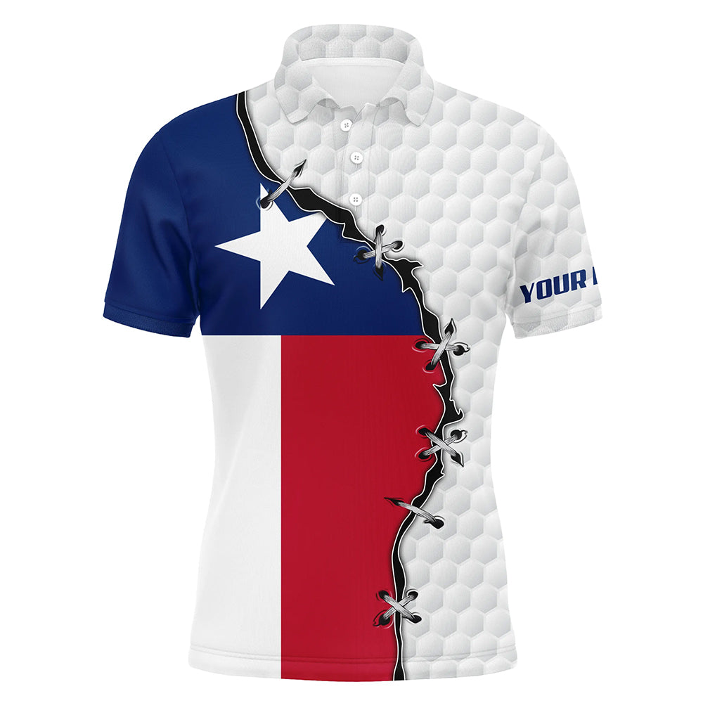 golf polo shirts Texas flag white golf ball skin pattern custom patriot team golf shirts